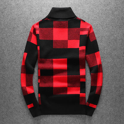 New 2021 Men Luxury Winter gentleman color block Plaid Knit Casual Sweaters pullover Asian Size High quality Drake #010 Street King Limited