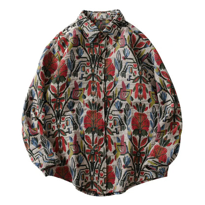 Streetwear Gonthwid Southwestern Aztec Tribal Indian Button Shirts Streetwear Hip Gonthwid Southwestern Aztec Tribal Indian Button Shirts Streetwear Hip Hop Casual Flowers Patterned Long Sleeve Shirt Coats Tops Fashion Sweater Jacket With Graphic Design For Men