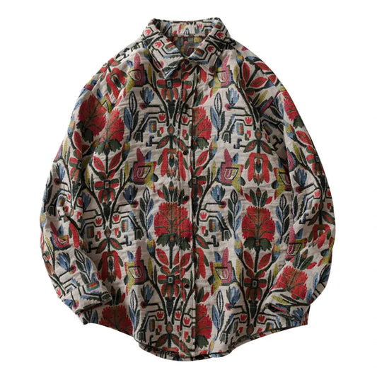 Streetwear Gonthwid Southwestern Aztec Tribal Indian Button Shirts Streetwear Hip Gonthwid Southwestern Aztec Tribal Indian Button Shirts Streetwear Hip Hop Casual Flowers Patterned Long Sleeve Shirt Coats Tops Fashion Sweater Jacket With Graphic Design For Men