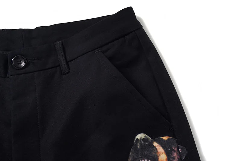High New 2023 luxury Novelty Men Comfortable Roaring hound Dog Classic Striped Skateboard Street Cotton Casual Shorts #N258 Street King Limited