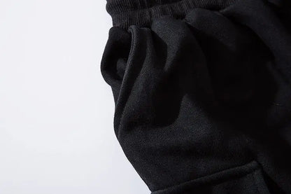 men hip hop black cargo pants joggers sweatpants overalls men ribbons streetwear harem pants women fashions trousers unique joggers style 2515