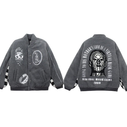 men hip hop harajuku letter embroidery fleece jackets and coats new outerwears winter warm thick streetwear bomber jacket parkas unique default style 5023