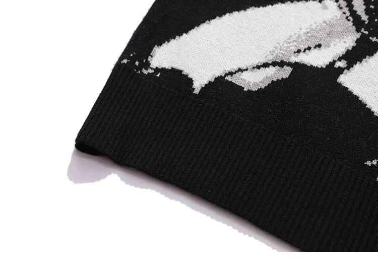 Mens Hip Hop Streetwear Harajuku Sweater Vintage Retro Japanese Style Anime Girl Knitted Sweater 2023 Autumn Cotton Pullover Street King Limited