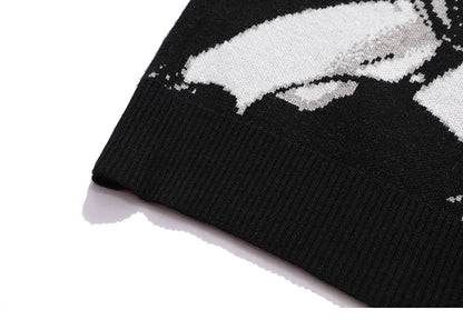 Mens Hip Hop Streetwear Harajuku Sweater Vintage Retro Japanese Style Anime Girl Knitted Sweater 2023 Autumn Cotton Pullover Street King Limited