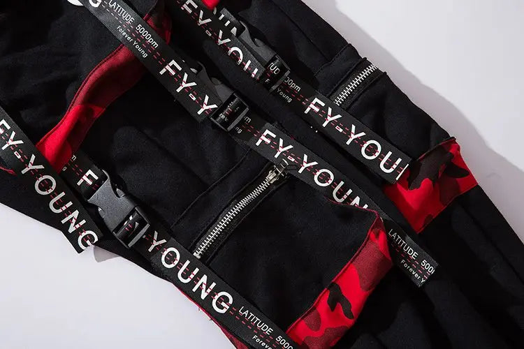 men hip hop black cargo pants joggers sweatpants overalls men ribbons streetwear harem pants women fashions trousers unique joggers style 2516
