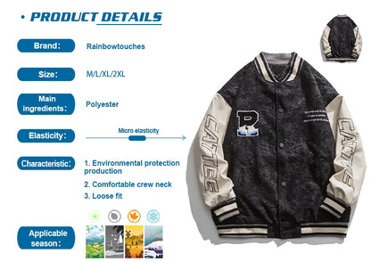 rainbowtouches 2021 new jacket men unisex street jackets letter embroidered baseball uniform hip hop mens superior quality coat unique default style 4447