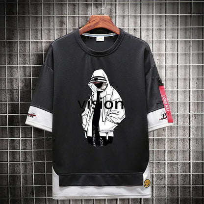 Hip Hop Kahaki T Shirt Short Sleeve Kawaii Harajuku Cat T Shirts Fashion Tee Streetwear Japan High Street Shirt Men 2021 Tops Street King Limited