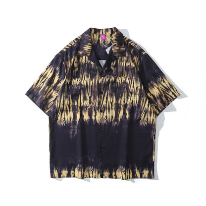 Rainbowtouches Men Retro Spider Web Printing Shirts Hip Hop Street Wear Comfortable Polyester Fashion Unisex Fancy Goods Prints Street King Limited
