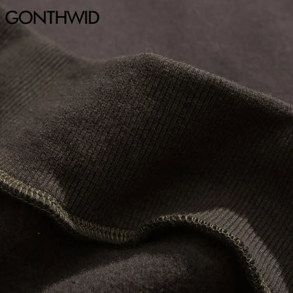 GONTHWID Hoodies Streetwear Hip Hop Zipper Pocket Smile Face Patchwork Hooded Sweatshirts Harajuku Hip Hop Casual Pullover Tops Street King Limited