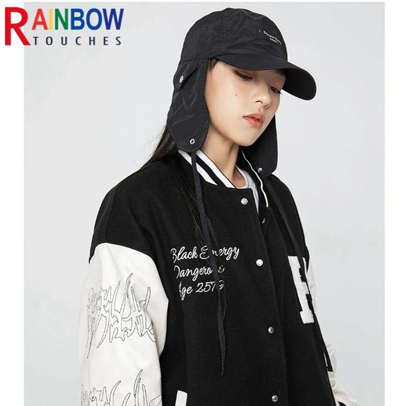 rainbowtouches 2021 jacket unisex street jackets letter embroidered baseball uniform men hip hop mens superior quality coat urban fashion pants