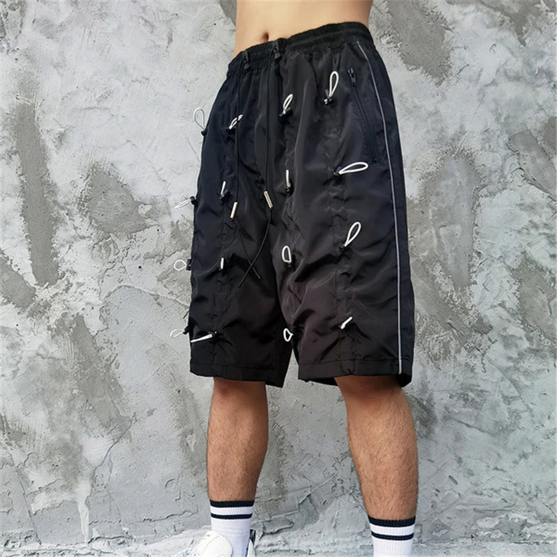 rainbowtouches brand mens male new celebrity slapstring high street shorts athletic comfortable outdoor sports elastic half pant unique shorts style 593