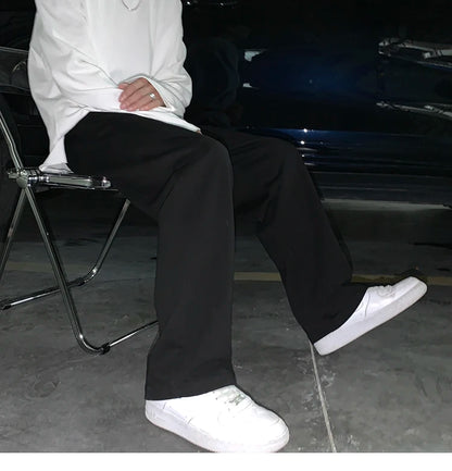 Summer Casual Pants Men Fashion Gray Black White Wide-leg Pants Men Streetwear Loose Straight Sweatpants Mens Joggers Trousers Street King Limited