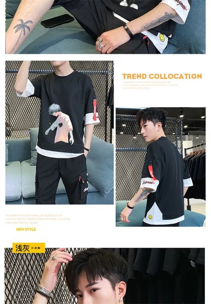 Hip Hop Kahaki T Shirt Short Sleeve Kawaii Harajuku Cat T Shirts Fashion Tee Streetwear Japan High Street Shirt Men 2021 Tops Street King Limited