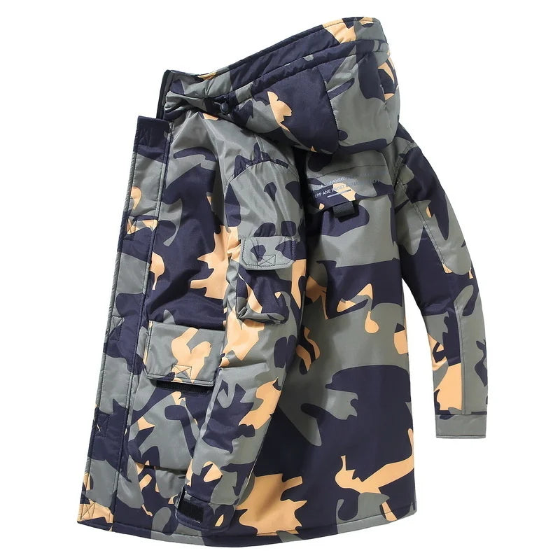Winter Brand Fashion Parka 90% White Duck Down Coat Men Windbreaker Jacket and Coats Hooded Mid-length Mens Clothes Unisex Street King Limited