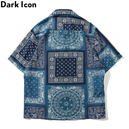 Dark Icon Bandana Full Printed Hawaiian Shirt 2020 Summer Vintage Shirts Men Street Shirts for Men Street King Limited