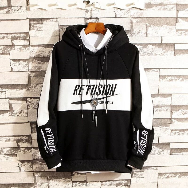 Black Hip Hop Hoodie Men Casual Punk Sweatshirts Streetwear Cool Women Autumn Oversized Male Fashion Patchwork Hooded Hoodie Daulet Apparel