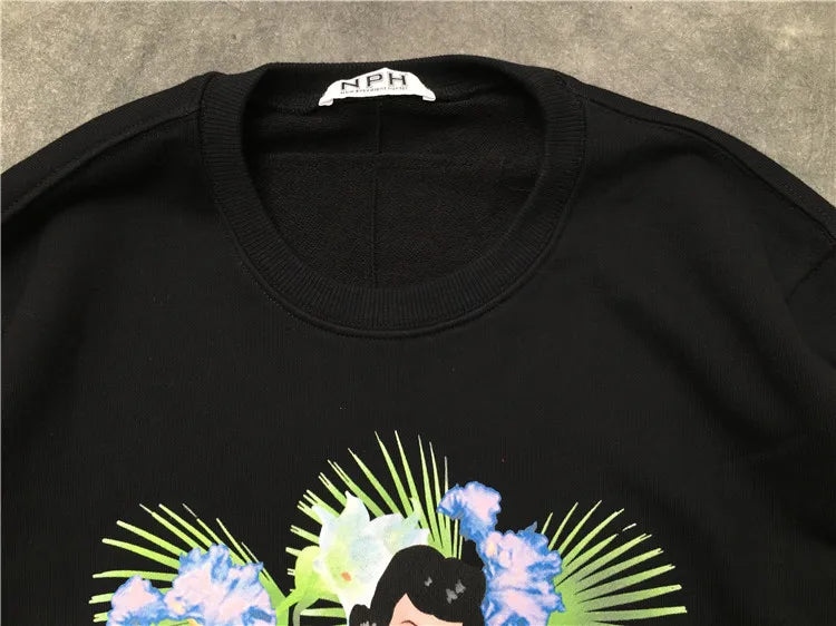 New 2018 Men High Punk Naked Girl flower Hoodies Hoody hooded Sweatshirts velvet Cotton Drake Thick Fleece Street Hip hop #H40 Street King Limited