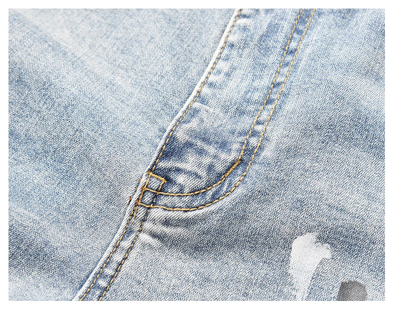 graffiti printed ripped destroied denim jean mens distressed biker jeans with sequins 2018 fashion high street slim pants jogger unique joggers style 2346