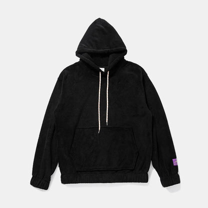 Warm Hoodies Men's 2018 Autumn Winter Hairy Sweatshirts Hip Hop Casual Drawstring Pullover Fashion Skateboard Solid Hooded Tops Street King Limited