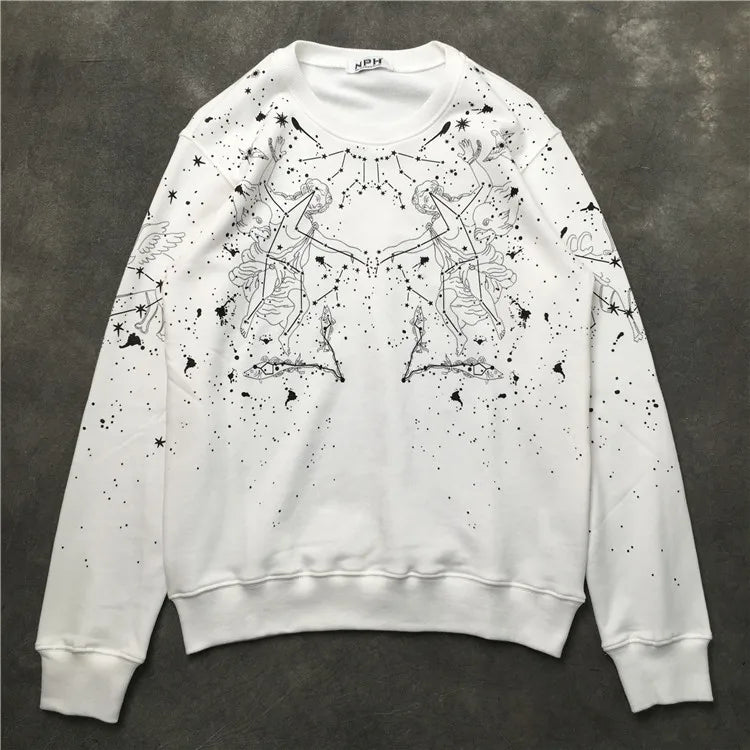 New 2018 Men Scorpio constellation pattern Hoodies Hoody hooded Sweatshirts velvet Cotton Drake Thick Fleece Street Hip hop #H29 Street King Limited