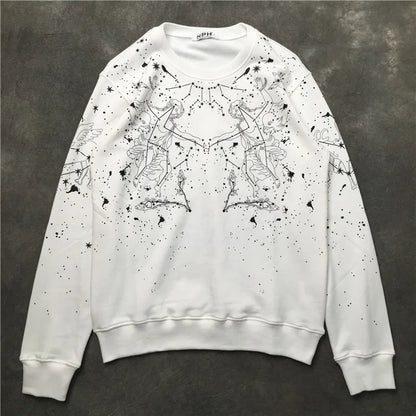 New 2018 Men Scorpio constellation pattern Hoodies Hoody hooded Sweatshirts velvet Cotton Drake Thick Fleece Street Hip hop #H29 Street King Limited