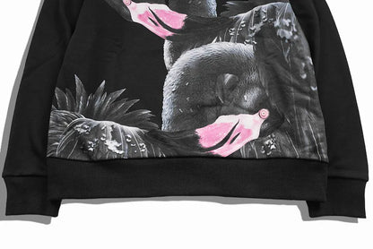 New  High High Men Flamingo swan Hoodies Hoody hooded Sweatshirts velvet Cotton Drake Thicken Fleece Youth popular #D85 Street King Limited