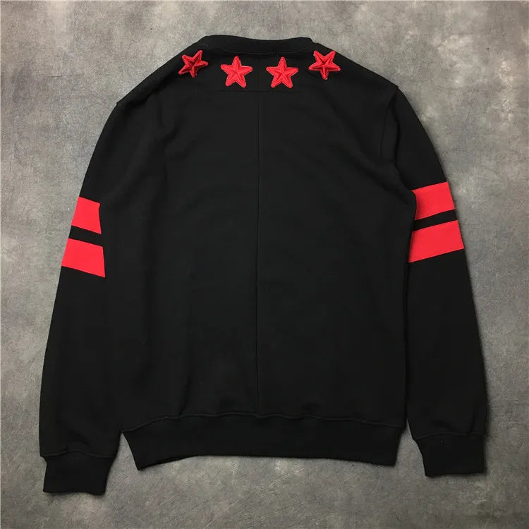New  High Men Embroidery Star Stripes gentleman Hoodies Hoody hooded Sweatshirts velvet Cotton Drake Thicken Fleece #d68 Street King Limited