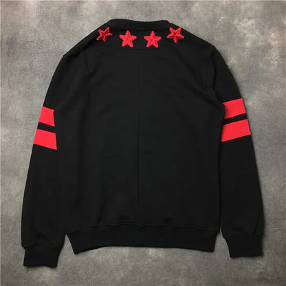 New  High Men Embroidery Star Stripes gentleman Hoodies Hoody hooded Sweatshirts velvet Cotton Drake Thicken Fleece #d68 Street King Limited