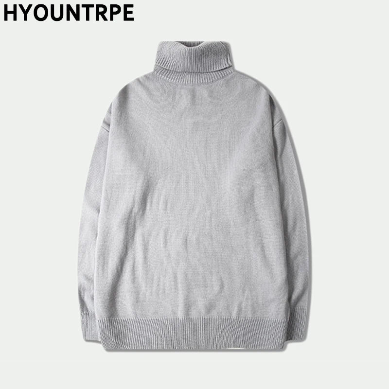 Male Sweater Basic Pullover 2018 Autumn Winter High Neck Casual Solid Color Warm Sweater Women Men Fashion Street Loose Sweaters Street King Limited