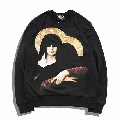 New  Baolideng High Men Virgin Mary star gentleman Hoodies Hoody hooded Sweatshirts velvet Cotton Drake Thicken Fleece #E25 Street King Limited