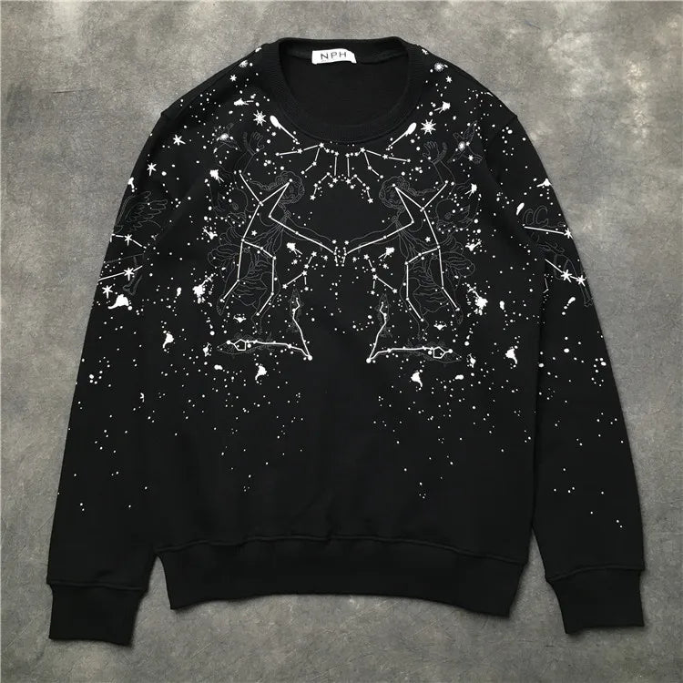 New 2018 Men Scorpio constellation pattern Hoodies Hoody hooded Sweatshirts velvet Cotton Drake Thick Fleece Street Hip hop #H29 Street King Limited