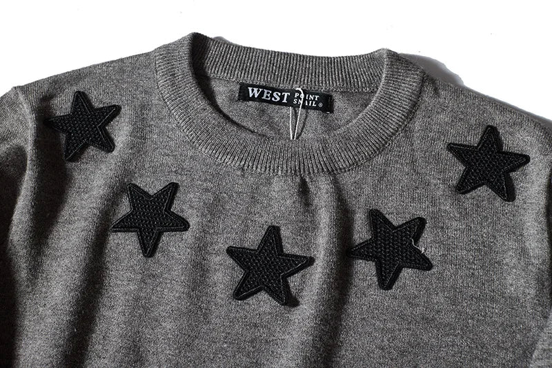 New 2021 Men Luxury Winter gentleman Embroidered stars stripes Knit Casual Sweaters pullover Asian Plug Size High Drake #H73 Street King Limited