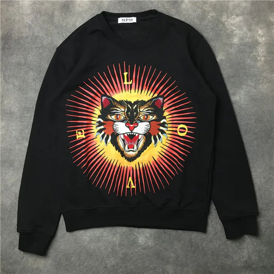 New  Baolideng Men tiger embroidery Morden gentleman Hoodies Hoody hooded Sweatshirts velvet Cotton Drake Thicken Fleece #E7 Street King Limited