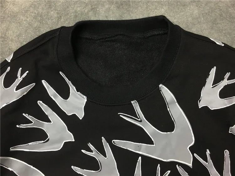 New  Men Full of Swallows Hoodies Hoody hooded Sweatshirts velvet Cotton Drake Thick Fleece Street Hip hop #E153 Street King Limited