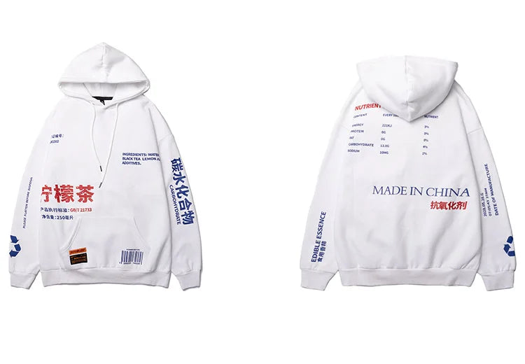 Men Hooded Pullover Streetwear Lemon Tea Print Deisgn Hoodie Sweatshirt Hip Hop Winter Fleece Hoodie Cotton Chinese Autumn 2023 Street King Limited