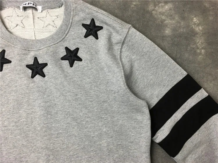 New  High Men Embroidery Star Stripes gentleman Hoodies Hoody hooded Sweatshirts velvet Cotton Drake Thicken Fleece #d68 Street King Limited