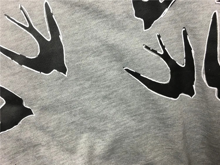 New  Men Full of Swallows Hoodies Hoody hooded Sweatshirts velvet Cotton Drake Thick Fleece Street Hip hop #E153 Street King Limited