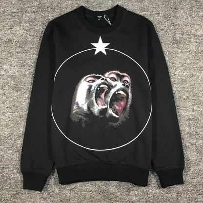New  High Men 3D orangutan Monkey star Hoodies Hoody hooded Sweatshirts velvet Cotton Drake Thicken Fleece Kenye #d20 Street King Limited