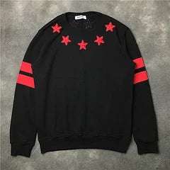 New  High Men Embroidery Star Stripes gentleman Hoodies Hoody hooded Sweatshirts velvet Cotton Drake Thicken Fleece #d68 Street King Limited