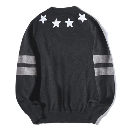 New 2021 Men Luxury Winter gentleman Embroidered stars stripes Knit Casual Sweaters pullover Asian Plug Size High Drake #H73 Street King Limited