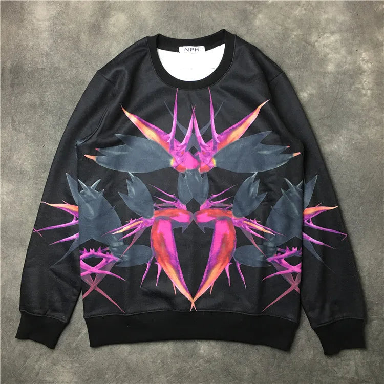 New  Baolideng Men Abstract flowers gentleman Hoodies Hoody hooded Sweatshirts velvet Cotton Drake Thicken Fleece #E1 Street King Limited
