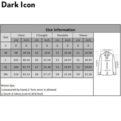 Dark Icon Geometric Stripe Shirts Men Women Long Sleeve Harajuku Woolen Shirts Men Clothing Street King Limited