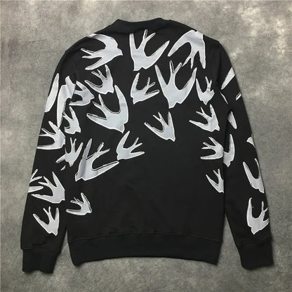 New  Men Full of Swallows Hoodies Hoody hooded Sweatshirts velvet Cotton Drake Thick Fleece Street Hip hop #E153 Street King Limited
