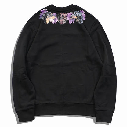 New  Baolideng High Men Rottweiler flower gentleman Hoodies Hoody hooded Sweatshirts velvet Cotton Drake Thicken Fleece #E24 Street King Limited