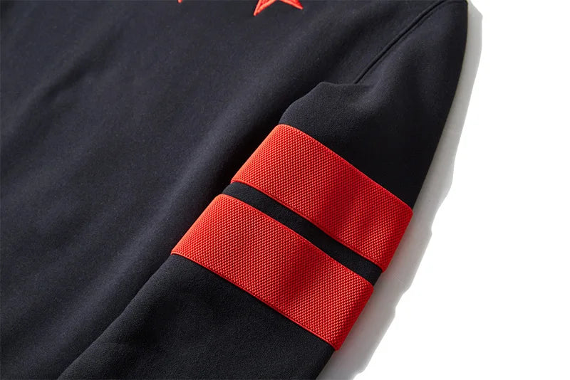New 2018 Men Embroidered stars stripes Hoodies Hoody hooded Sweatshirts velvet Cotton Drake Thick Fleece Street Hip hop #H71 Street King Limited