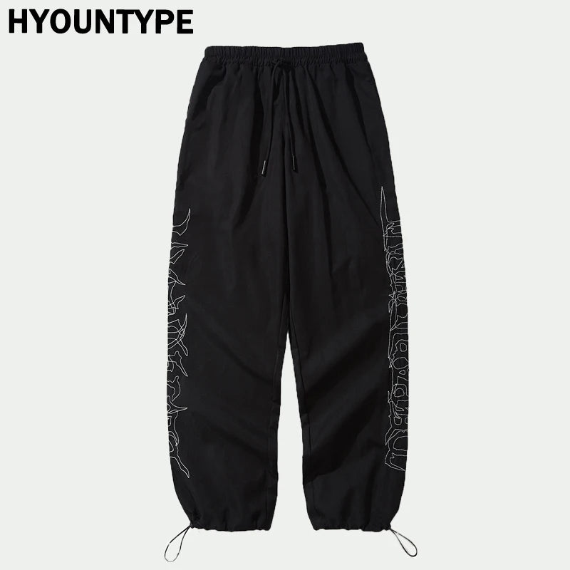 hip hop loose fit elastic waist pants fashion embroidery ankle pants mens 2019 new spring summer casual sportwear pants joggers unique joggers style 1091