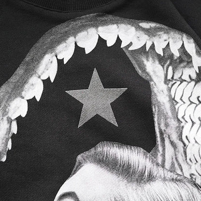 New  High Men Shark teeth beauty star gentleman Hoodies Hoody hooded Sweatshirts velvet Cotton Drake Thicken Fleece #d72 Street King Limited