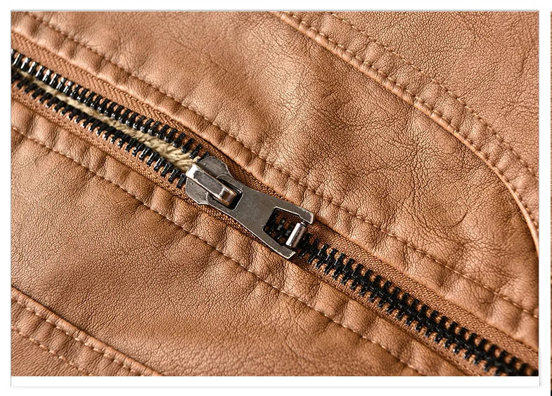 retro leather jacket men stand collar locomotive coat autumn winter casual plus size motorcycle jacket male warm biker outerwear unique default style 3804