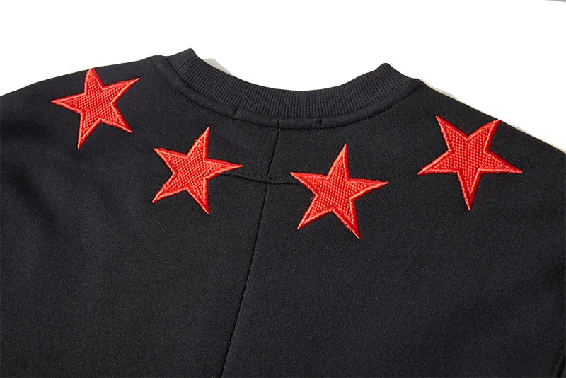 New 2018 Men Embroidered stars stripes Hoodies Hoody hooded Sweatshirts velvet Cotton Drake Thick Fleece Street Hip hop #H71 Street King Limited