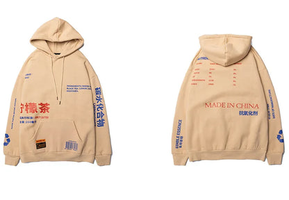 Men Hooded Pullover Streetwear Lemon Tea Print Deisgn Hoodie Sweatshirt Hip Hop Winter Fleece Hoodie Cotton Chinese Autumn 2023 Street King Limited